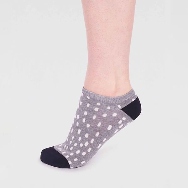 Thought Grey Marle Serena Bamboo Spot Trainer Socks Size 4-7