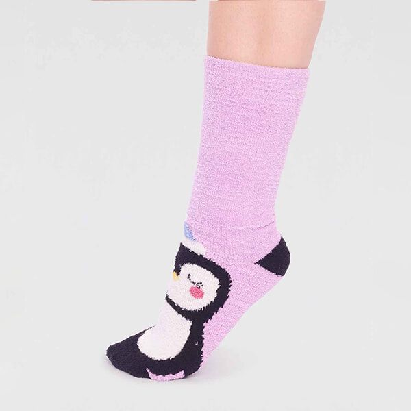 Thought Lavender Purple Billie Recycled Polyester Animal Fluffy Socks Size 4-7