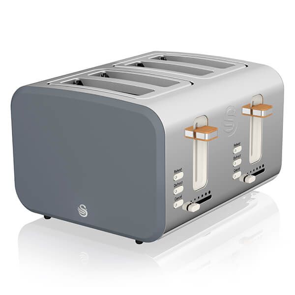 Swan Nordic Slate Grey 4 Slice Toaster