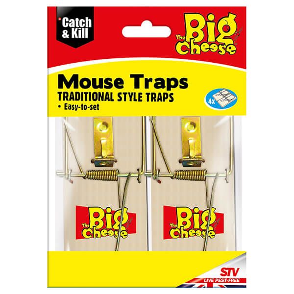The Big Cheese Wooden Mouse Trap Pack Of 4