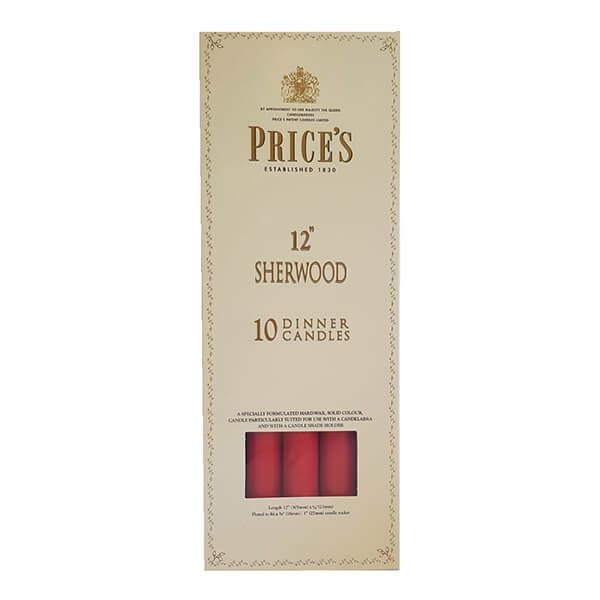 Prices 12" Sherwood Candle Red Pack Of 10