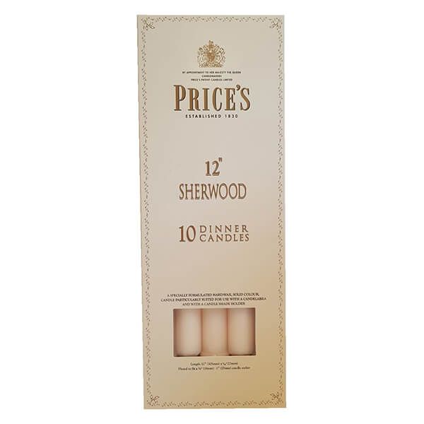 Prices 12" Sherwood Candle Ivory Pack Of 10
