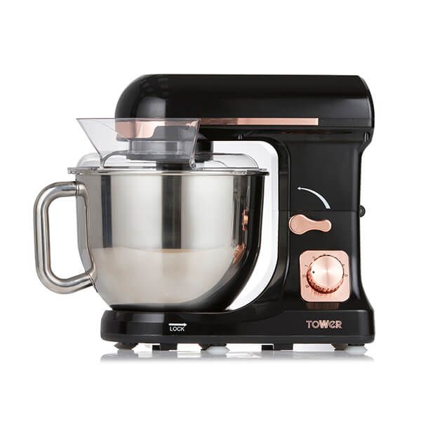 Tower Stand Mixer Rose Gold 5 Litre Stainless Steel Bowl Black