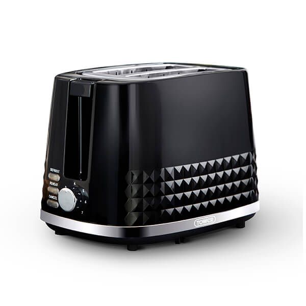 Tower Solitaire 2 Slice Toaster Black