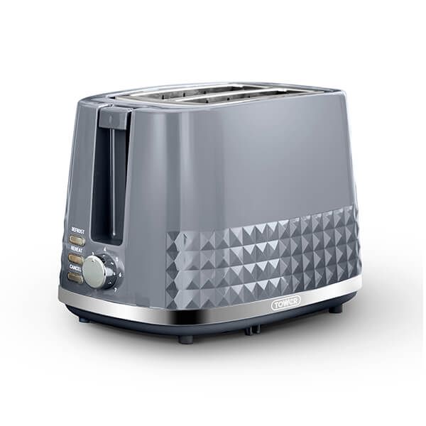 Tower Solitare 2 Slice Toaster Grey