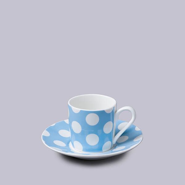 W.M.Bartleet & Sons Espresso Cup and Saucer Spotty Blue