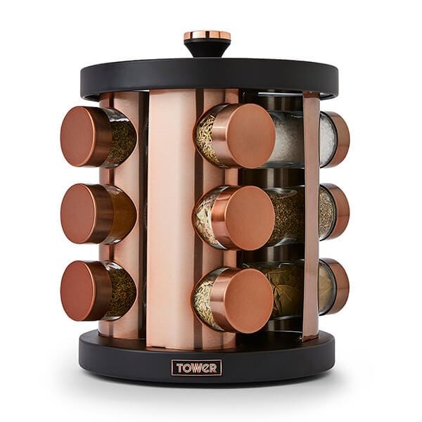 Tower Cavaletto 12 Jar Spice Rack Black