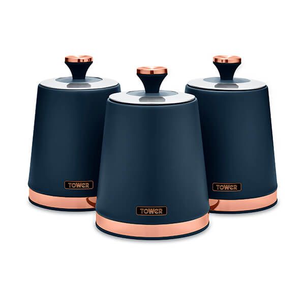 Tower Cavaletto Set of 3 Canisters Midnight Blue