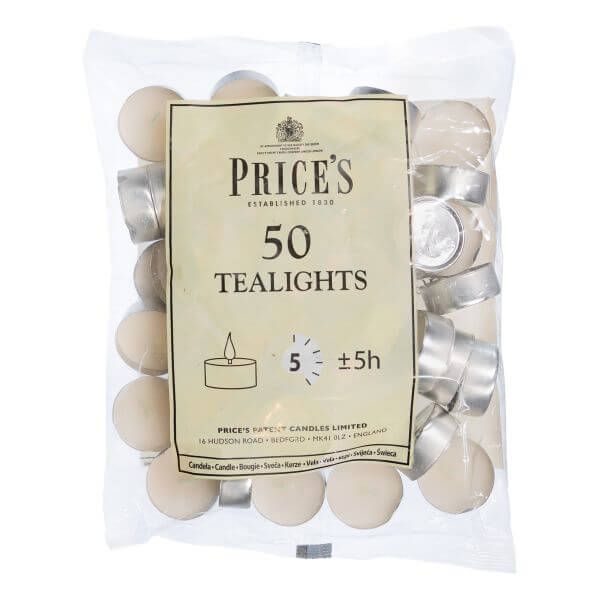 Prices White Tealights Pack of 50