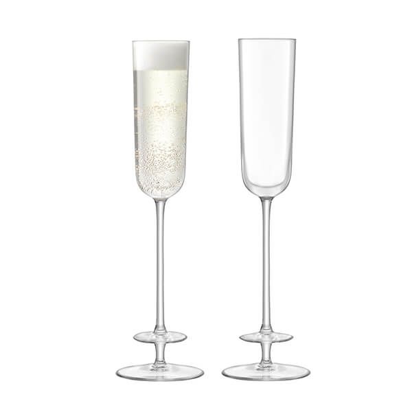 LSA Champagne Theatre Champagne Flute 130ml Tier & Clear Set Of Two