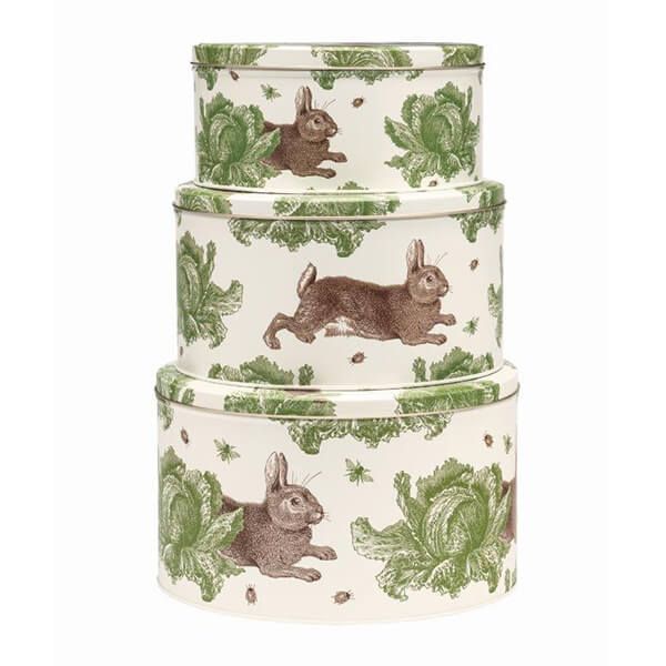 Thornback & Peel Rabbit & Cabbage Set of 3 Round Cake Tins