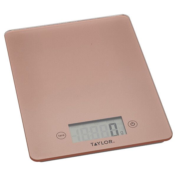 Taylor Pro Rose Gold Glass 5kg Digital Kitchen Scale