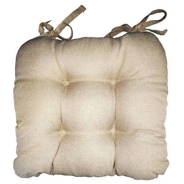 Le Chateau Linen-Look Seat Pad Stone