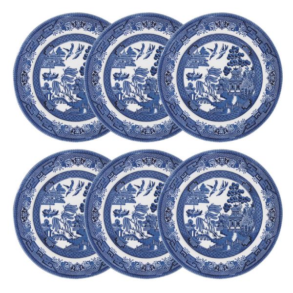 Churchill China Blue Willow Plate 17cm Set Of 6