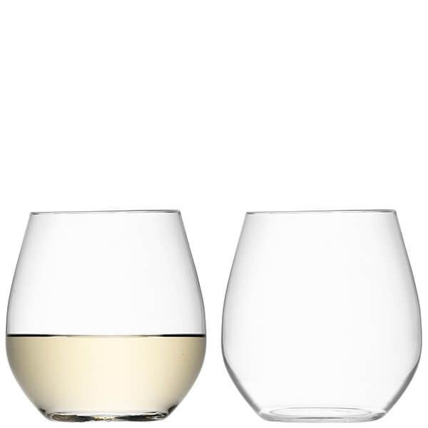 LSA Wine Stemless White Wine Glass 370ml Clear Set of Two