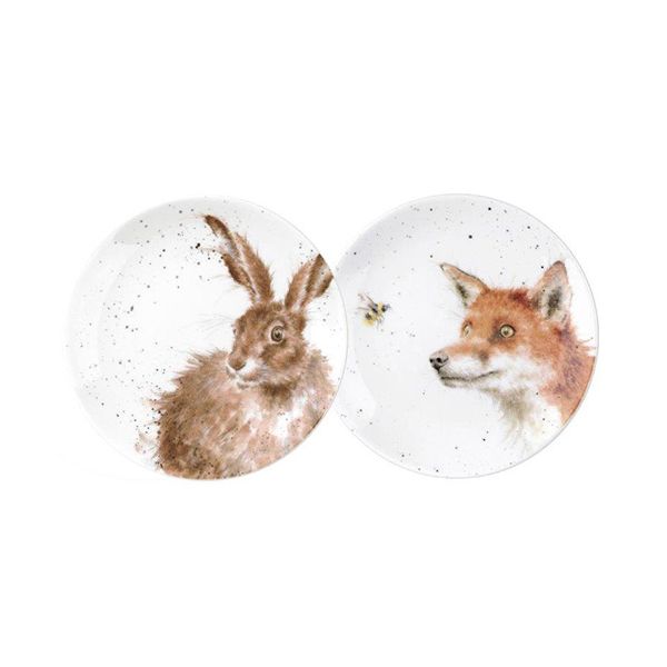 Wrendale Designs Set Of 2 Coupe Plates (Fox & Hare)