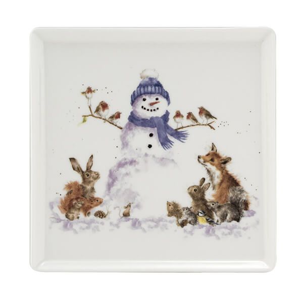 Wrendale Designs Christmas Square Plate Snowman