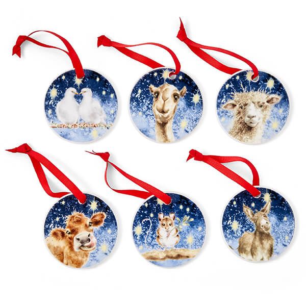 Wrendale Designs Set of 6 Nativity Decorations