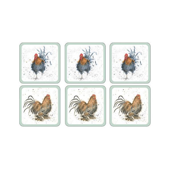 Wrendale Designs Cockerel Coasters Set Of 6