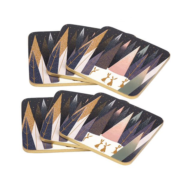 Sara Miller Frosted Pines Collection Set of 6 Coasters