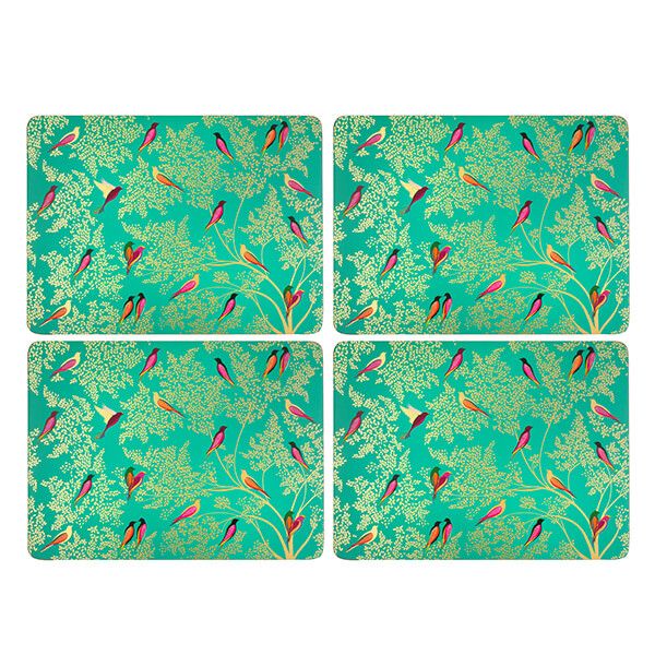 Sara Miller Chelsea Collection Set of 4 Green Placemats