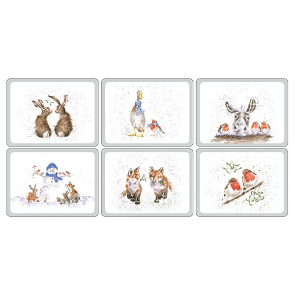 Wrendale Designs Christmas Placemats Set Of 6