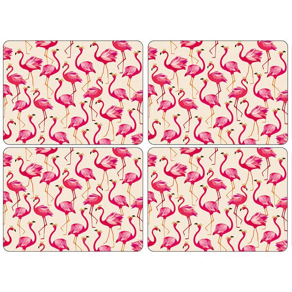 Sara Miller Flamingo Set of 4 Large Placemats