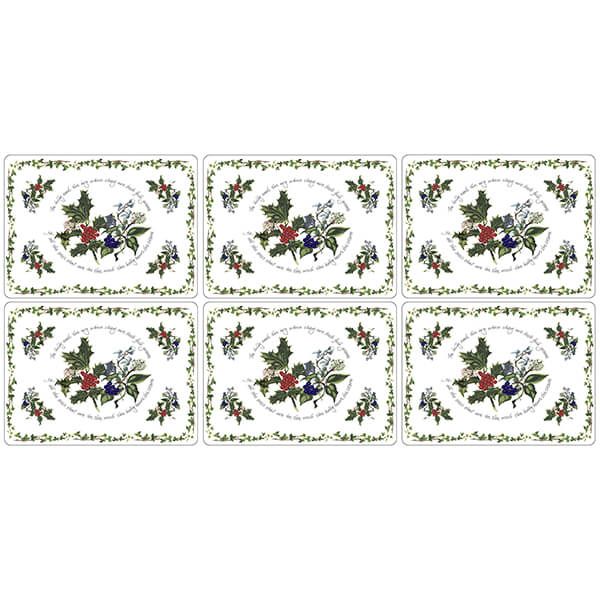 Portmeirion The Holly & The Ivy Set of 6 Placemats with 6 FREE Coasters