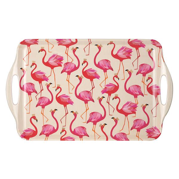 Sara Miller Flamingo Large Handled Tray