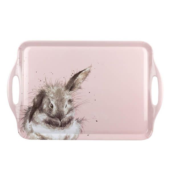 Wrendale Designs Large Handled Tray Pink Rabbit