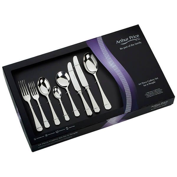 Arthur Price Classic Rattail 44 Piece Cutlery Gift Box Set FREE Extra Six Tea Spoons