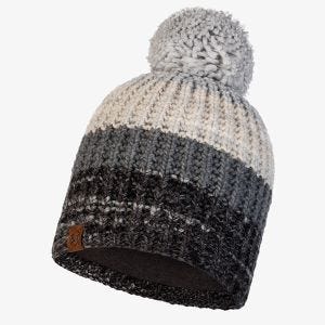 Buff Alina Rusty Grey Knitted & Fleece Band Hat