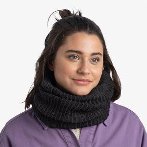 Buff Vaed Black Knit and Fleece Neckwarmer
