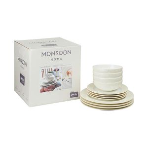 Denby Monsoon Lucille Gold 12 Piece Tableware Set