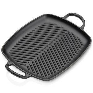 Le Creuset Signature Satin Black Cast Iron 30cm Rectangular Grill