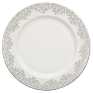 Denby Monsoon Filigree Silver Dinner Plate