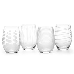 Mikasa Cheers Set Of 4 17oz Stemless Wine Glasses
