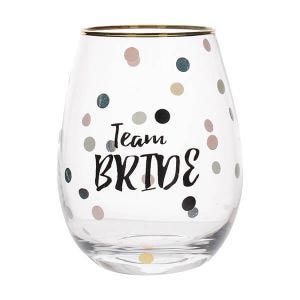 Ava & I Team Bride Stemless Wine Glass