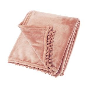 Walton & Co Cashmere Touch Blush Pink Fleece Throw