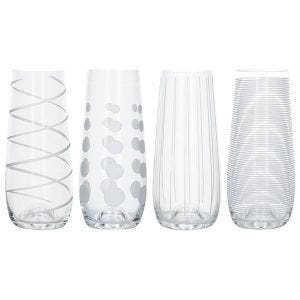 Mikasa Cheers Set Of 4 Stemless Flute Glasses