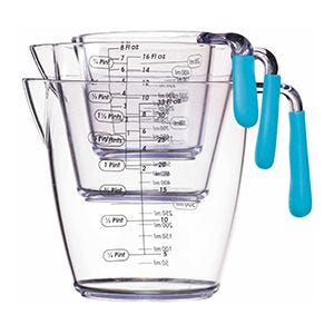 Colourworks Three Piece Measuring Jug Set (200ml/400ml/900ml) Blue