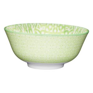 KitchenCraft Glazed Stoneware Bowl Green Tile