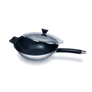 Ken Hom Excellence 32cm Non-Stick Stainless Steel 2 Piece Wok Set
