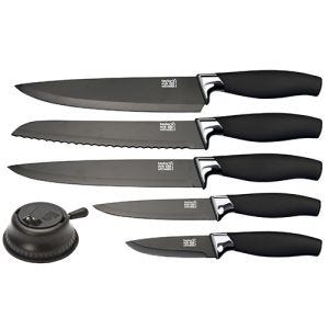 Taylor's Eye Witness Brooklyn Chrome 5 Piece Knife Set With Knife Sharpener