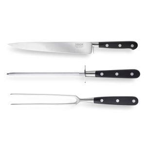Sabatier Professional 3 Piece Carving Knife, Carving Fork & Sharpening Steel Set