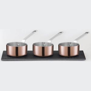 Scanpan Maitre D' Copper Mini Saucepot Set & Slate Board