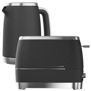 Beko Black & Chrome Cosmopolis 1.7L Kettle And 2 Slice Toaster Set