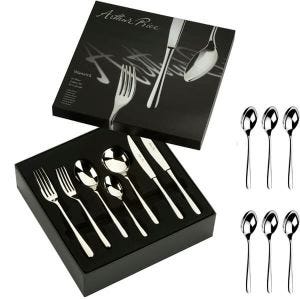 Arthur Price Signature Warwick 42 Piece Cutlery Box Set plus FREE Set of 6 Tea Spoons