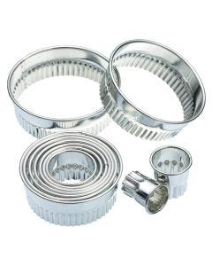 KitchenCraft Eleven Fluted Cutters With Metal Storage Tin