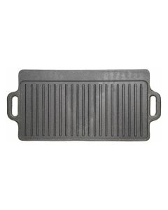 KitchenCraft Deluxe Cast Iron Reversible Griddle 45 x 23cm For BBQ or Hob